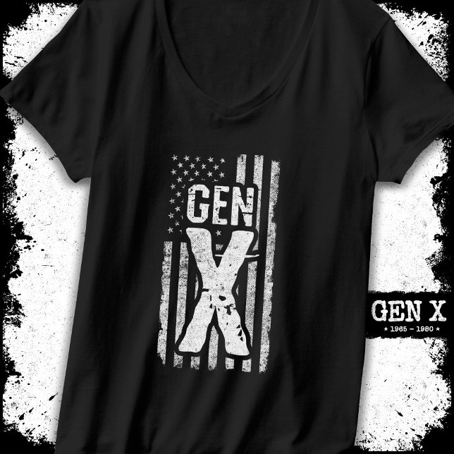 Generation X Gen Xer American Flag Proud Gen X T-Shirt (Von Creator hochgeladen)
