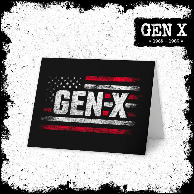 Generation X Gen Xer Gen X American Flag Gen X Karte (Von Creator hochgeladen)