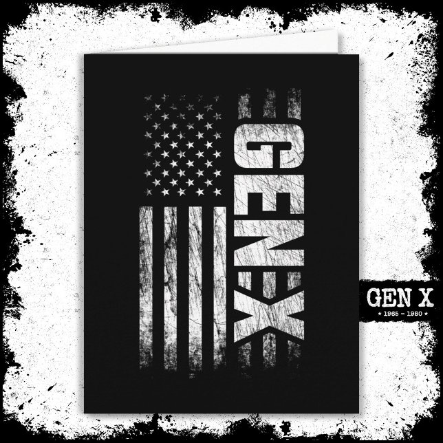 Generation X Gen Xer Gen X American Flag Gen X Karte (Von Creator hochgeladen)