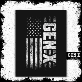 Generation X Gen Xer Gen X American Flag Gen X Karte
