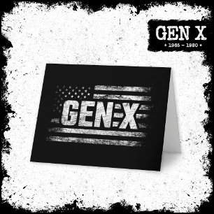 Generation X Gen Xer Gen X American Flag Gen X Karte