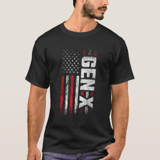 Generation X Gen Xer Gen X American Flag Gen X T-Shirt