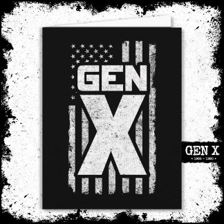 Generation X Gen Xer Proud American Flag Gen X Karte