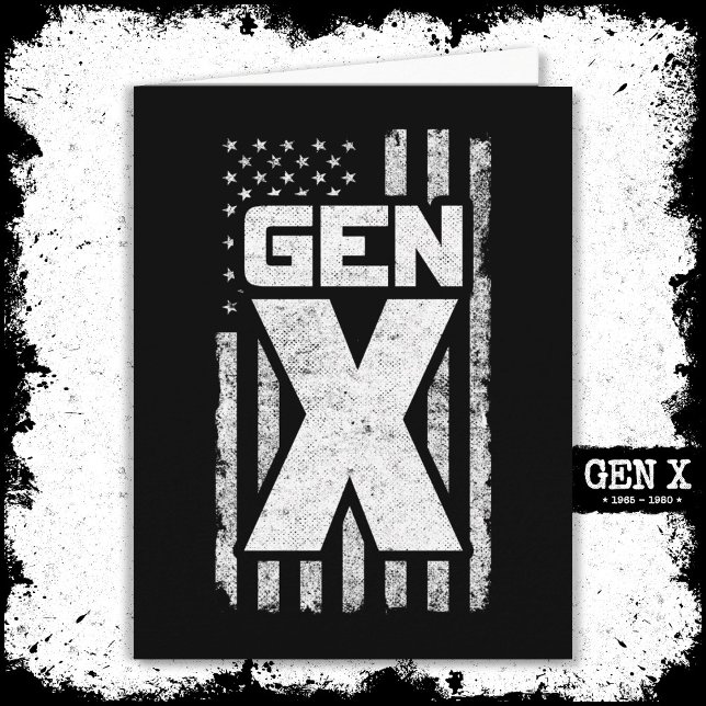 Generation X Gen Xer Proud American Flag Gen X Karte (Von Creator hochgeladen)