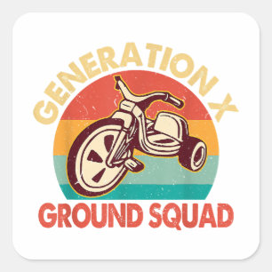 Generation X Generation X Ground Squ 1965-1980 Quadratischer Aufkleber