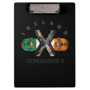 Generation X IrlandSkateboard der 80er Jahre Klemmbrett