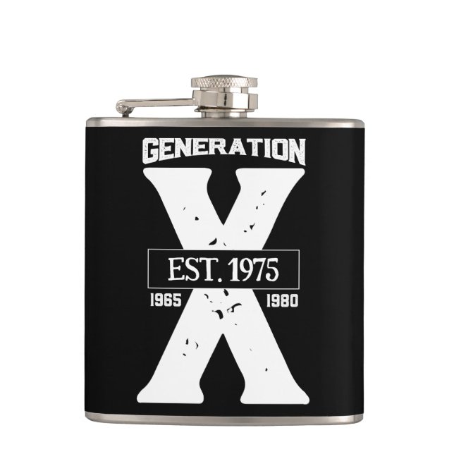 Generation X Personalisierter Vinyl-Wrapper Flachmann (Vorderseite)