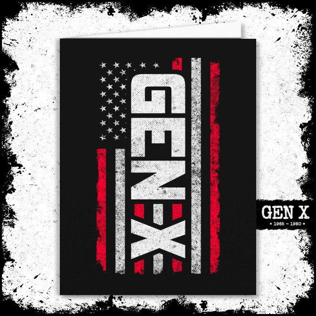 Generation X Proud Gen Xer American Flag Gen X Karte (Von Creator hochgeladen)