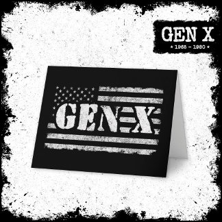 Generation X Proud Gen Xer American Flag Gen X Karte