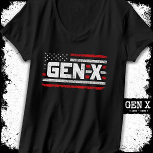 Generation X Proud Gen Xer American Flag Gen X T-Shirt
