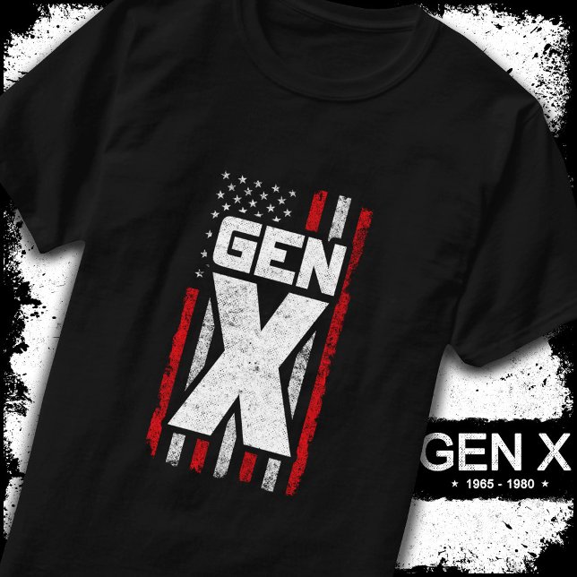 Generation X Proud Gen Xer American Flag Gen X T-Shirt (Von Creator hochgeladen)