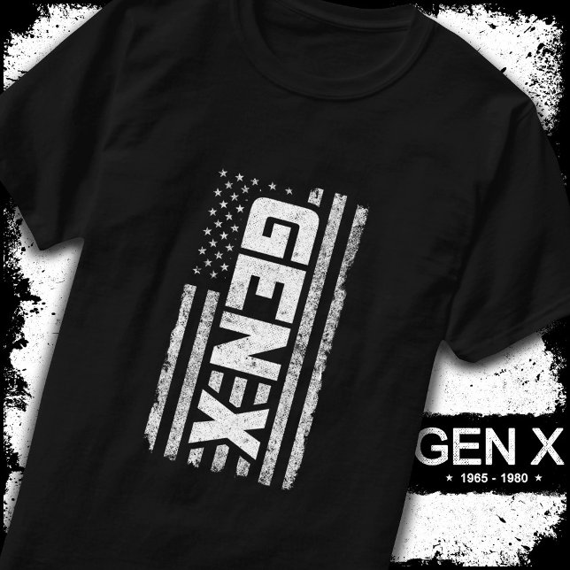 Generation X Proud Gen Xer American Flag Gen X T-Shirt (Von Creator hochgeladen)