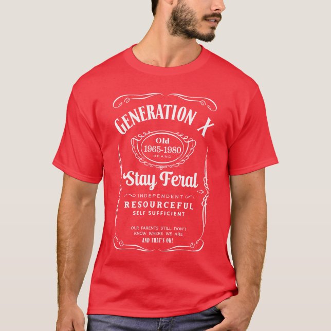 Generation X Stay Feral Premiumriblend retro retro T-Shirt (Vorderseite)