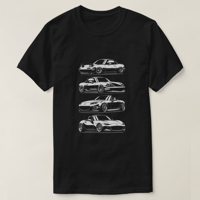 Generations. MX5 Miata Classic T-Shirt (Design vorne)