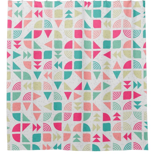 Generative abstrakt geometrische Musterberechnung Duschvorhang (Vorderseite)