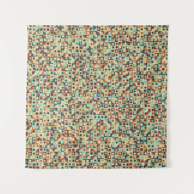 Generative abstrakt geometrische Musterberechnung Wandteppich (Vorderseite)