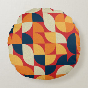 Generative Kunst: Farbige Viertelkreise Rundes Kissen