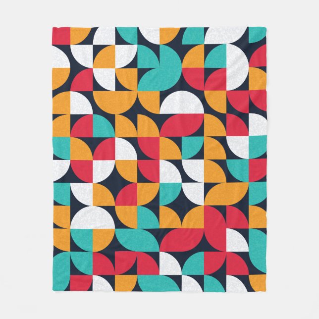 Generative Kunst: Farbiges Dreieck-Muster Fleecedecke (Vorderseite)