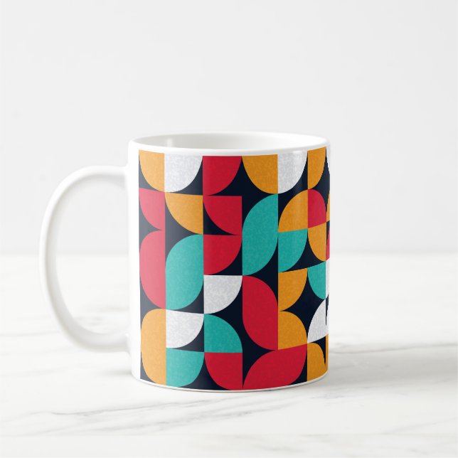 Generative Kunst: Farbiges Dreieck-Muster Kaffeetasse (Links)