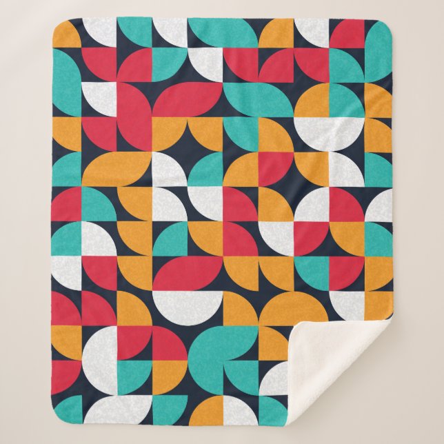 Generative Kunst: Farbiges Dreieck-Muster Sherpadecke (Vorderseite)