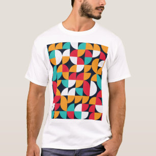 Generative Kunst: Farbiges Dreieck-Muster T-Shirt