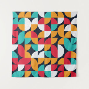 Generative Kunst: Farbiges Dreieck-Muster Wandteppich