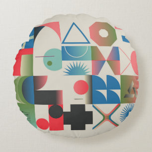 Generatives Designkunstwerk Grafiken von bizarren Rundes Kissen