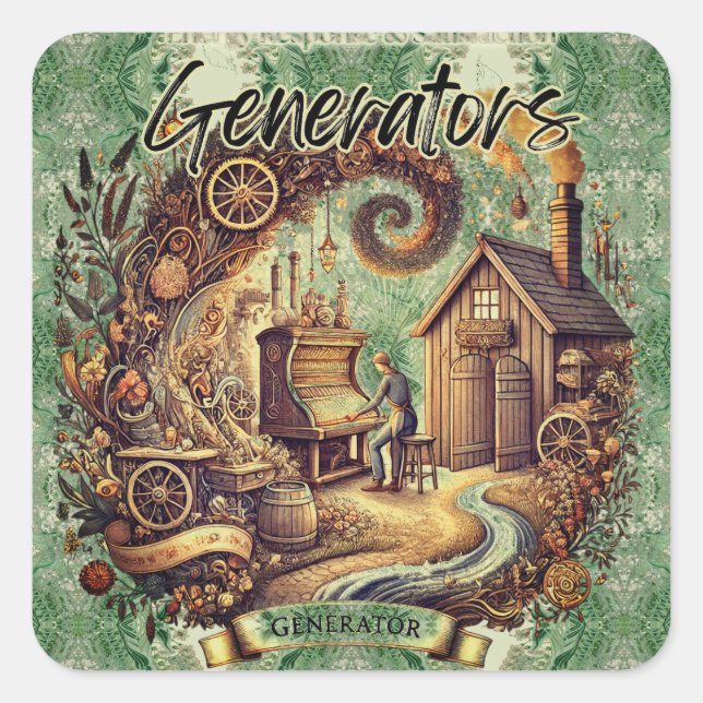 Generator Human Design Quadratischer Aufkleber (Vorderseite)