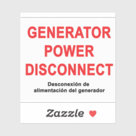 Generator-Notstromversorgung Abschalten - ETIKETT
