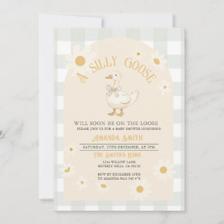 Generell neutrale Daisy Green Goose Baby Dusche Einladung