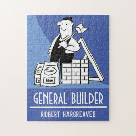 Genereller Builder mit Gebäude-Materialien. Puzzle
