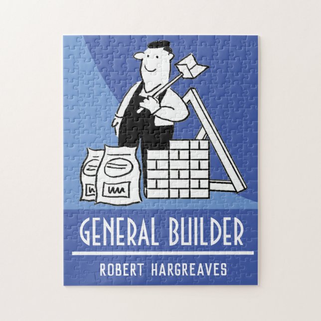 Genereller Builder mit Gebäude-Materialien. Puzzle (Vertikal)