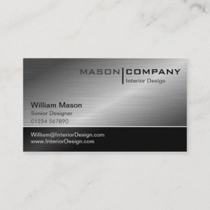 Generic Black & Steel Corporate Business Card Visitenkarte