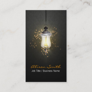 Generic lamp with Fireflies business card Visitenkarte