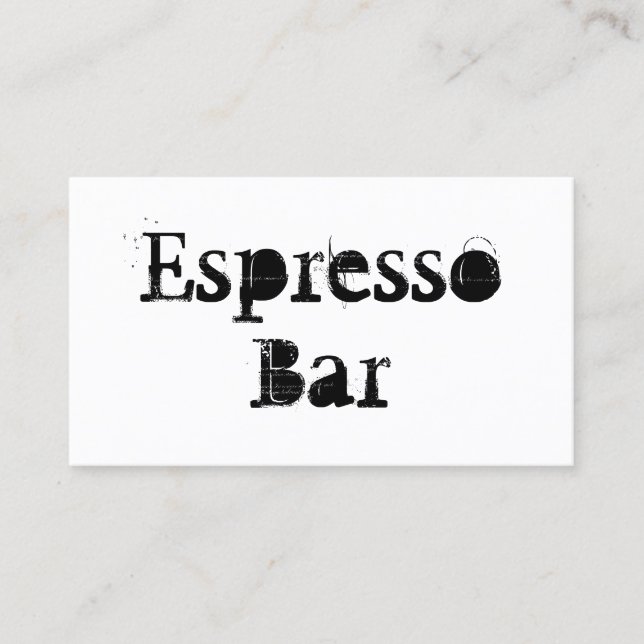 Generic Schlicht White Espresso Bar - Visitenkarte (Vorderseite)