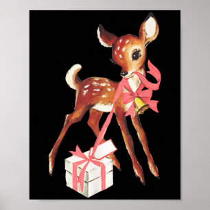 Generic Uni Retro Vintag Reindeer Nk Christmas Ba Poster
