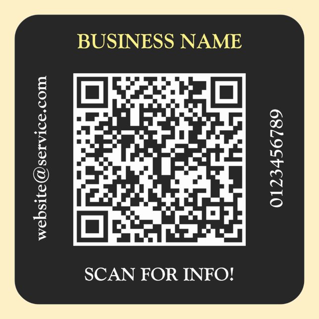 Generieren von QR Code Business Name Website Promo Quadratischer Aufkleber (Von Creator hochgeladen)