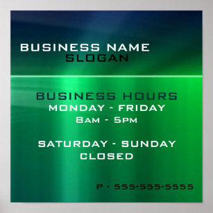 Generikum Business - Shiny Green Metallic Stunden Poster