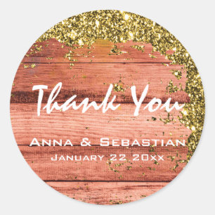 *~* Generische AP49-Tage-Glitzer (gewittertes Holz Runder Aufkleber