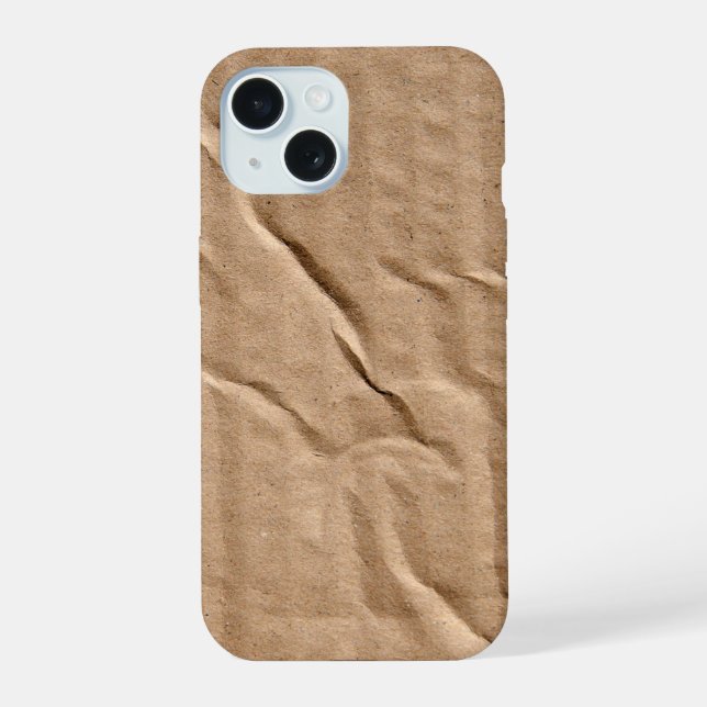 Generische braune Pappe iPhone 15 Hülle (Rückseite)