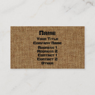 Generische Burlap erstellen Sie Ihr eigenes Budget Visitenkarte