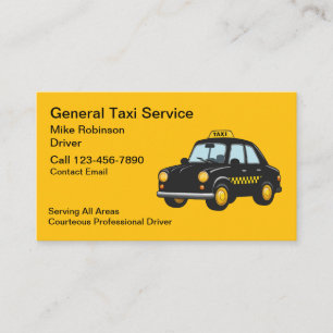 Generische einfache Visitenkarten für Taxifahrer Visitenkarte