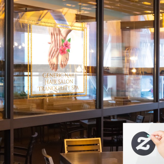 Generische Nagel-Friseur-Tranquility-Wellness-Cent Fensteraufkleber (Restaurantfenster)