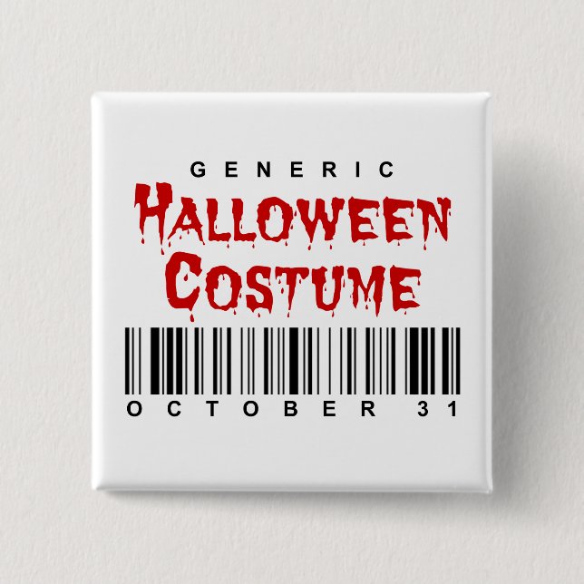 Generischer Halloween-Barcode-Kostüm Button (Vorderseite)