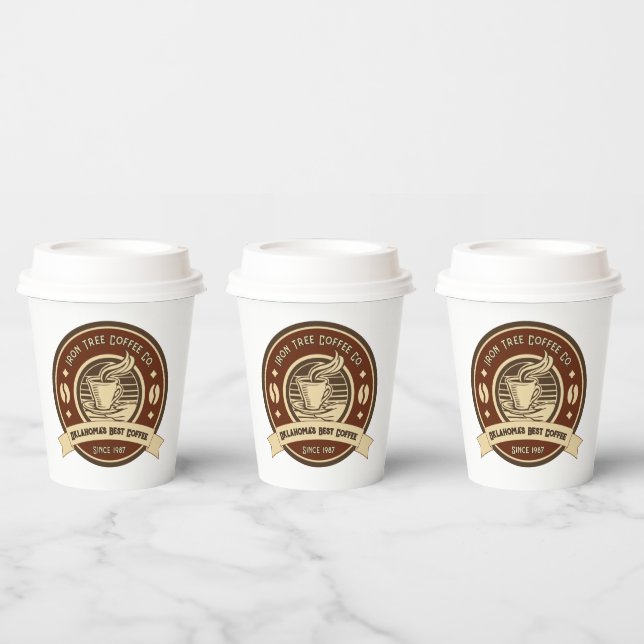 Generischer Kaffeeshop anpassen Rustikale Front Pappbecher (Multi)