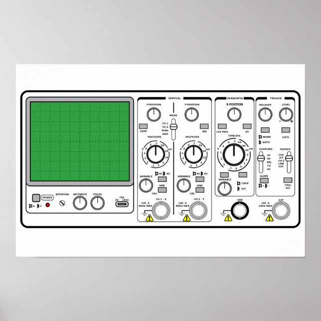 Generischer Oszilloskopspanntester an der Vorderse Poster (Vorne)