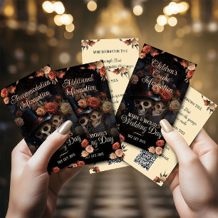 Generischer QR-Code Gothic Kissing Skelettons Hoch Begleitkarte
