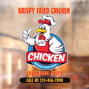 Generisches Fried Crispy Chicken 2 Front anpassen Fensteraufkleber