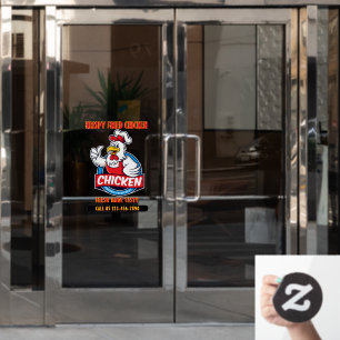 Generisches Fried Crispy Chicken 2 Tür anpassen Fensteraufkleber