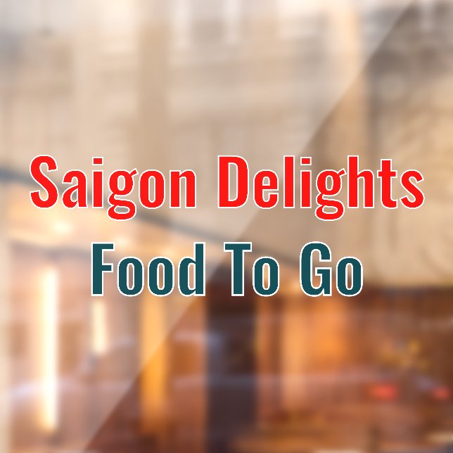 Generisches Restaurant in zwei Farben anpassen 2 Fensteraufkleber (Blatt 2)